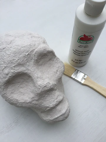 paper mache clay skull project